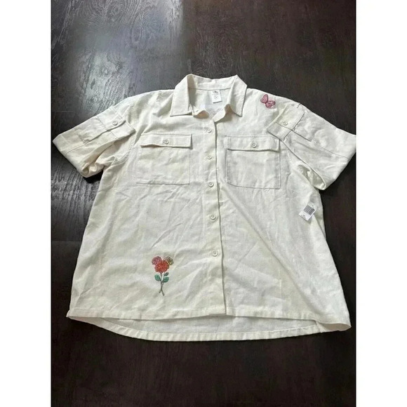 Disneyland Grow Happiness Gardening Button Up Shirt Size XXL Unisex nwt  b25 - Picture 1 of 6